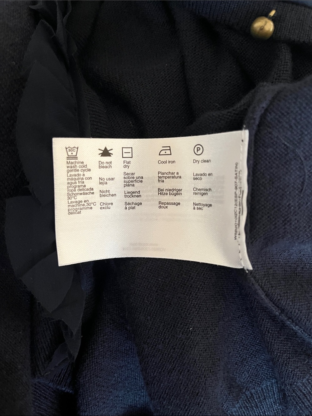 Esprit Navy Ruffle-Trim Button Cardigan - Picture 6 of 8